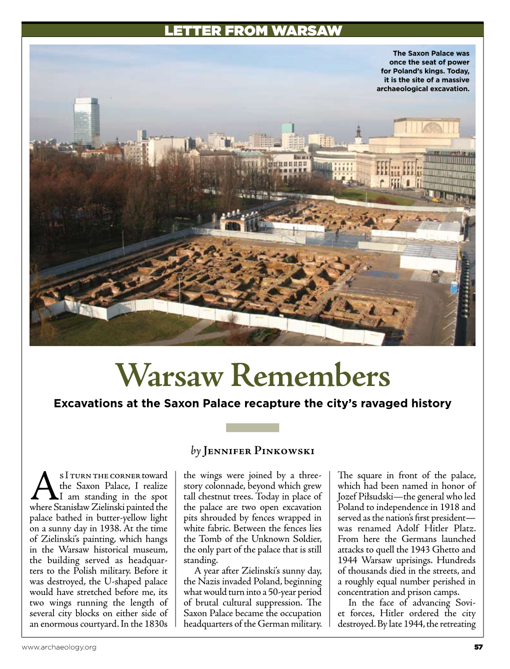 Warsaw Remembers Excavations at the Saxon Palace Recapture the City’S Ravaged History