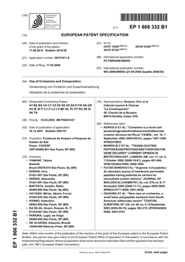 Use of Crotamine and Composition Verwendung Von Crotamin Und Zusammensetzung Utilisation De La Crotamine Et Composition