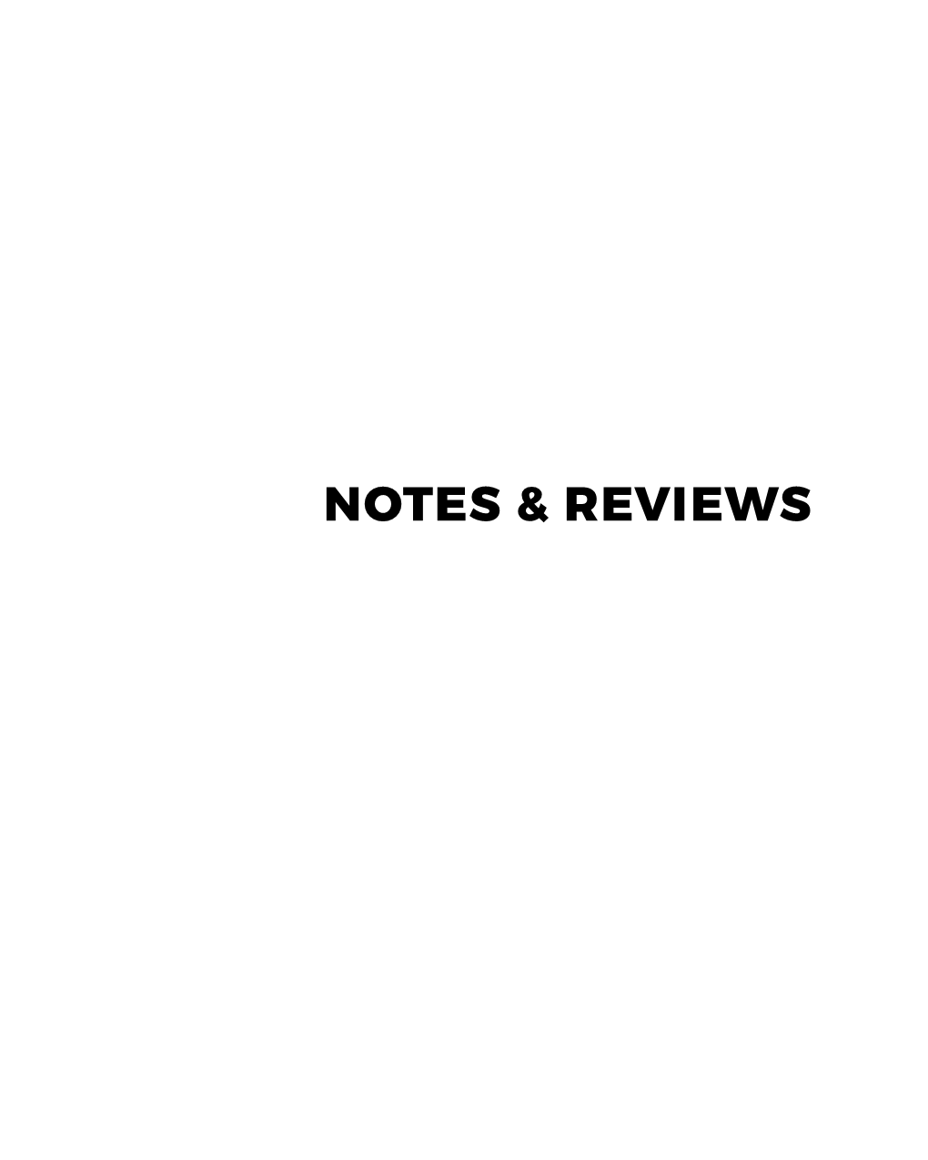 Notes & Reviews