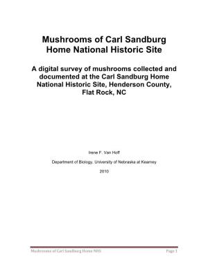 Mushrooms of Carl Sandburg Home National Historic Site