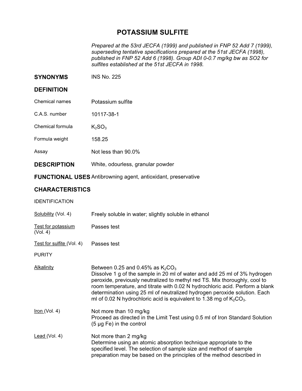 Potassium Sulfite