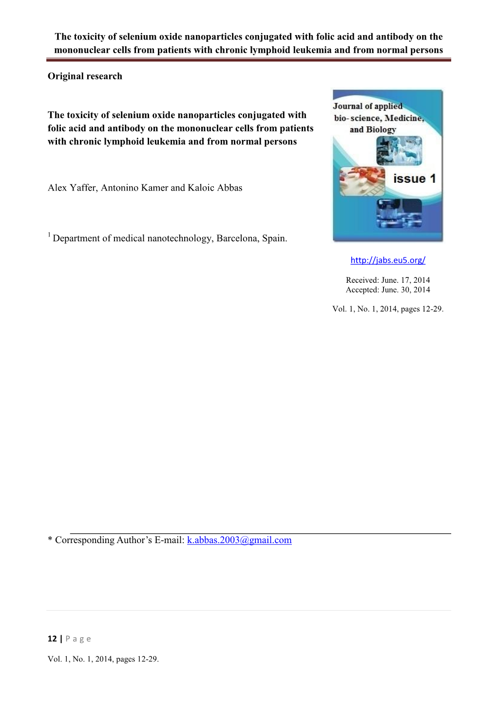 The Toxicity of Selenium Oxide Nanoparticles Conjugated with Folic