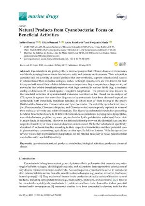 Natural Products from Cyanobacteria: Focus on Beneficial Activities