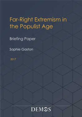Far-Right Extremism in the Populist Age