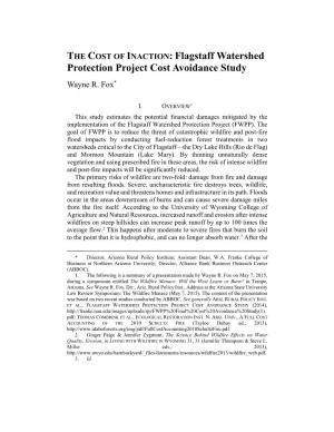 Flagstaff Watershed Protection Project Cost Avoidance Study Wayne R
