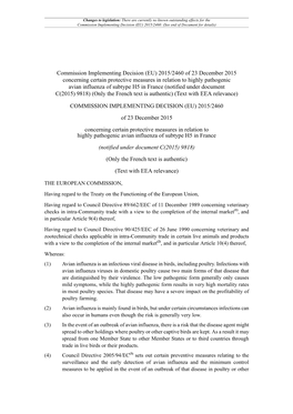 Commission Implementing Decision (EU) 2015/2460