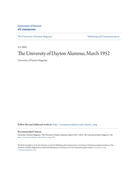 The University of Dayton Alumnus, March 1952