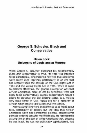 George S. Schuyler, Black and Conservative