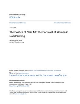 The Politics of Nazi Art: the Portrayal of Women in Nazi Painting