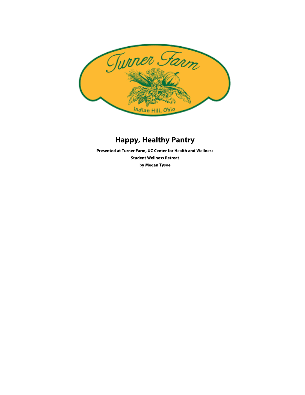 Happy, Healthy Pantry