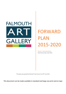 Forward Plan 2015-2020