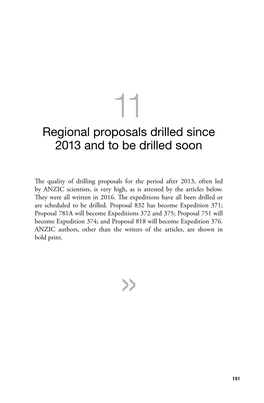 Regional Proposals Drilled Since 2013 and to Be Drilled Soon