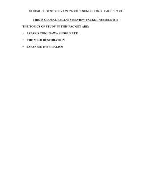Global Regents Review Packet 16-B