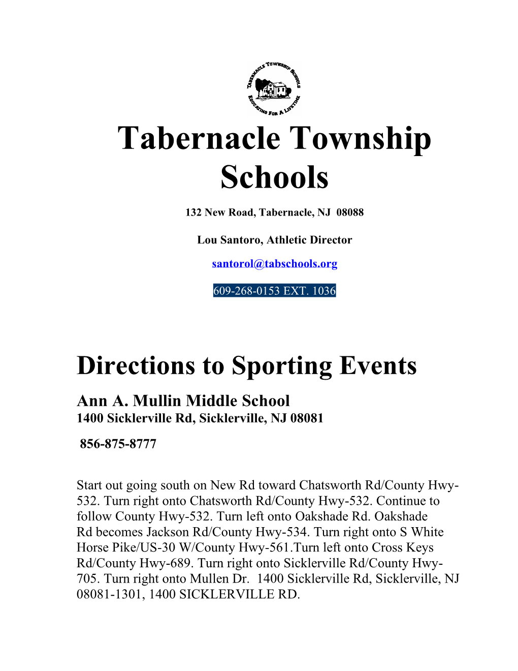 Tabernacle Township Schools