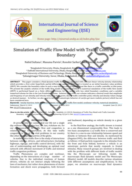 (IJSE) Simulation of Traffic Flow Model with Traffic Controller Boundary