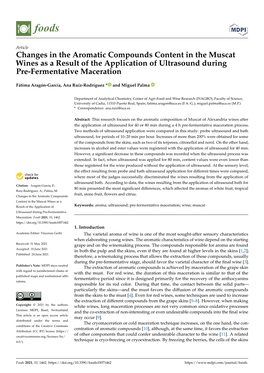 Changes in the Aromatic Compounds Content in the Muscat Wines As a Result of the Application of Ultrasound During Pre-Fermentative Maceration