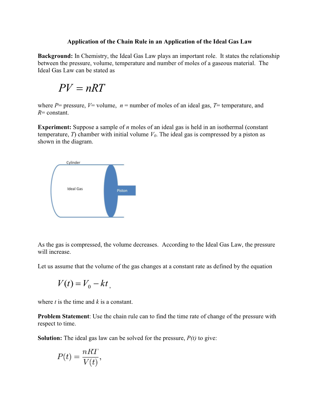 Ideal Gas Law (Chain Rule)