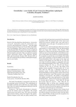 A New Family of Late Cretaceous Dibranchiate Cephalopods (Coleoidea, Decapoda, Teuthina?)