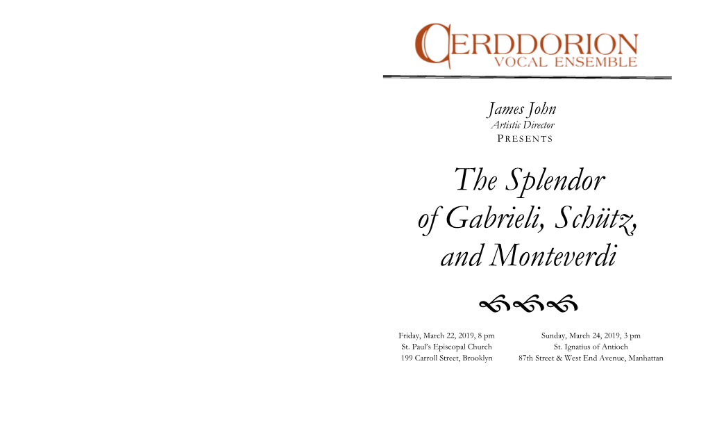 The Splendor of Gabrieli, Schütz, and Monteverdi