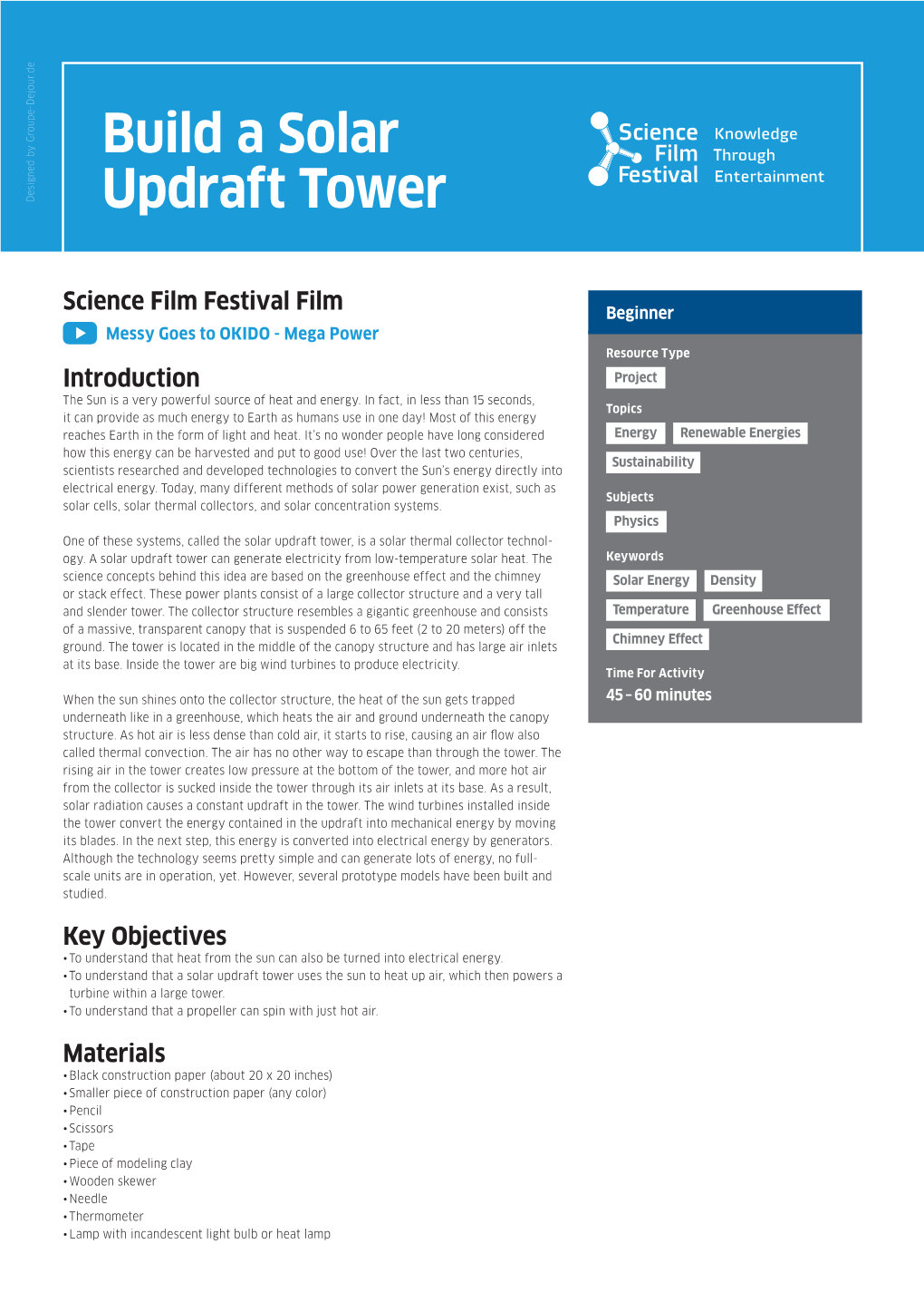 Build a Solar Updraft Tower PDF 242 KB