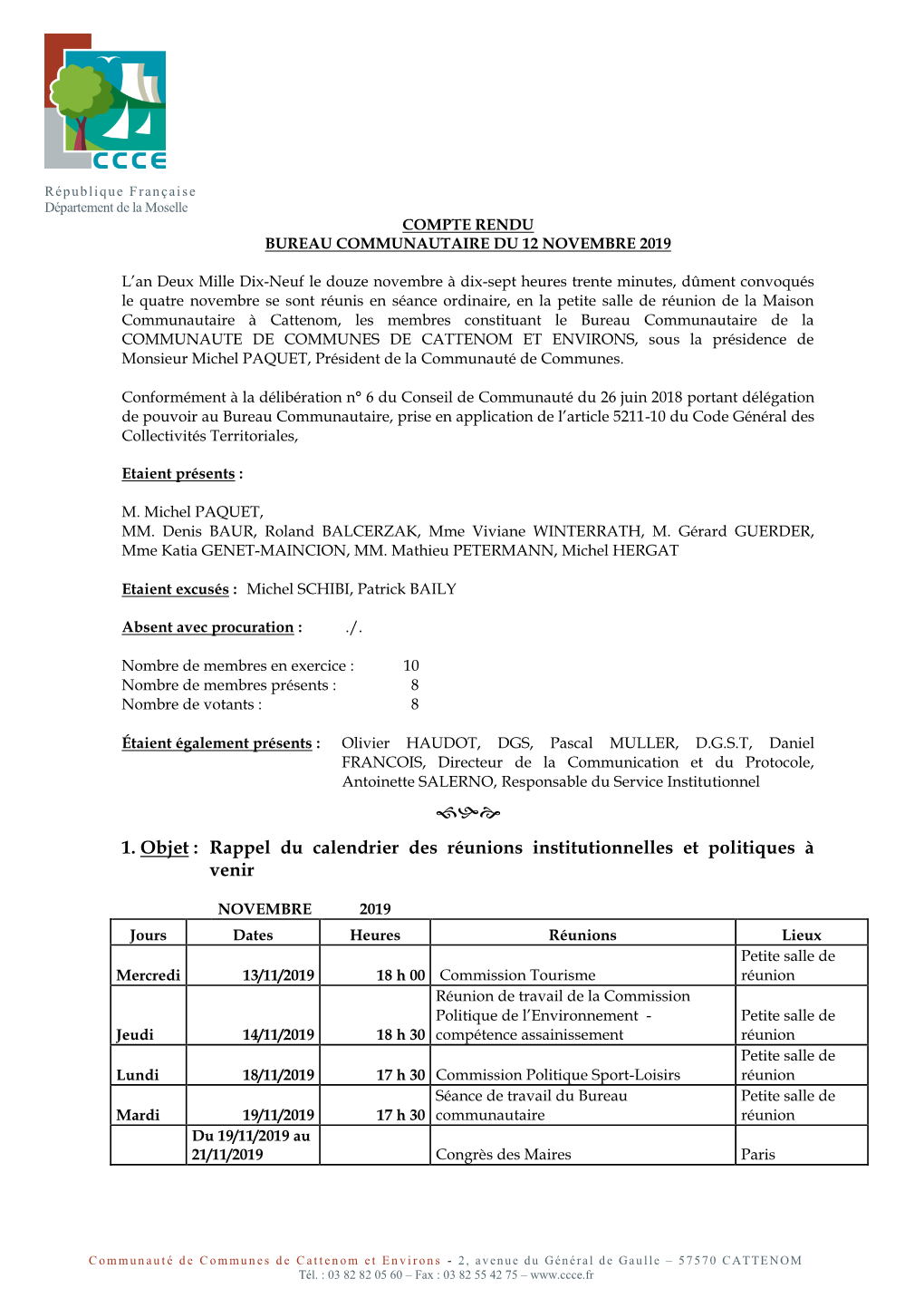 Extrait Du Registre Des Decisions Du Bureau