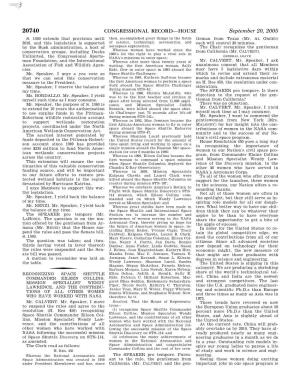 CONGRESSIONAL RECORD—HOUSE September 20, 2005