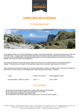Vercors Mysteries