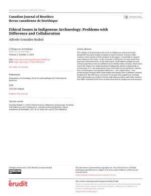 Ethical Issues in Indigenous Archaeology: Problems with Difference and Collaboration Alfredo González-Ruibal