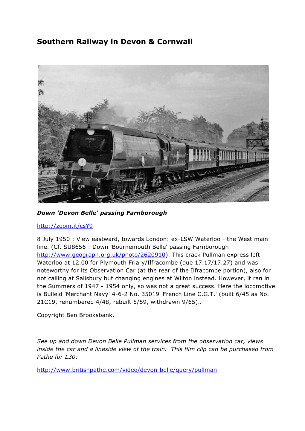 Southern Railway in Devon & Cornwall