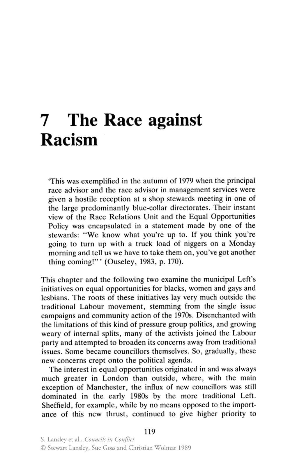 7 the Race Against Racism