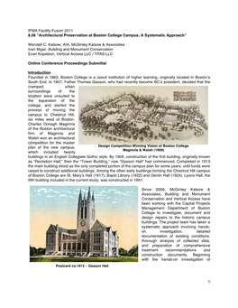 Architectural Preservation at Boston College Campus: a Systematic Approach”