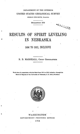 Results of Spirit Leveling in Nebraska