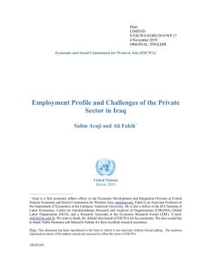 Employment in Iraq, 2019