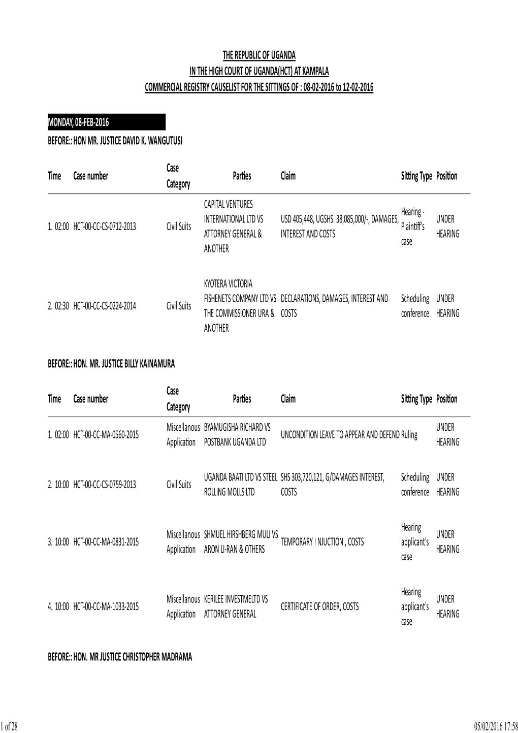 Court Case Administration System