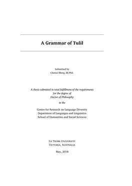 A Grammar of Tulil
