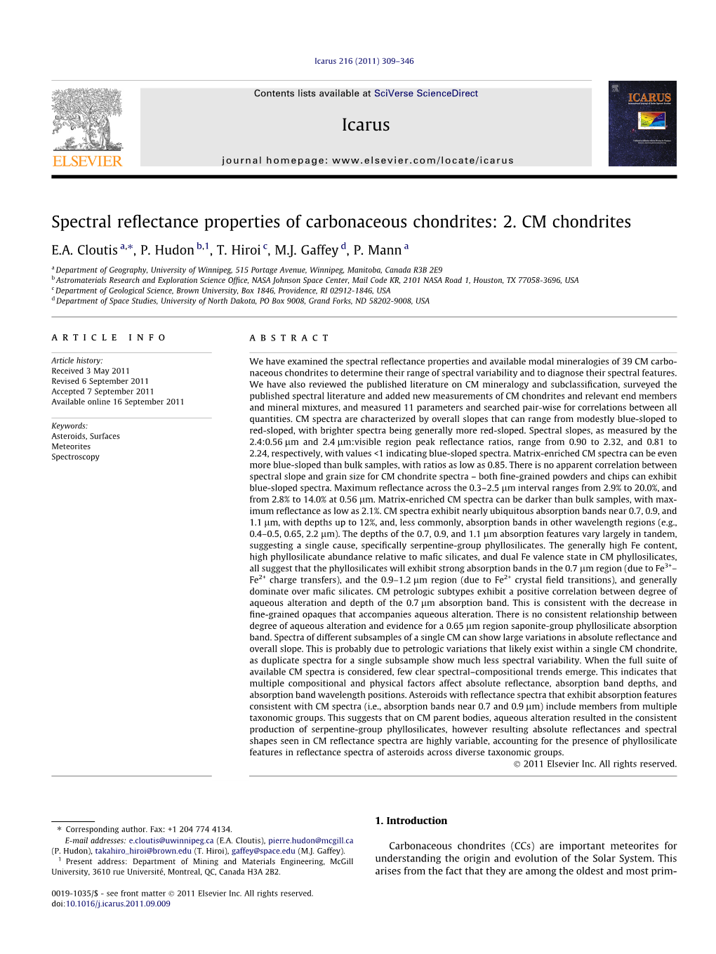 Spectral Reflectance Properties of Carbonaceous Chondrites