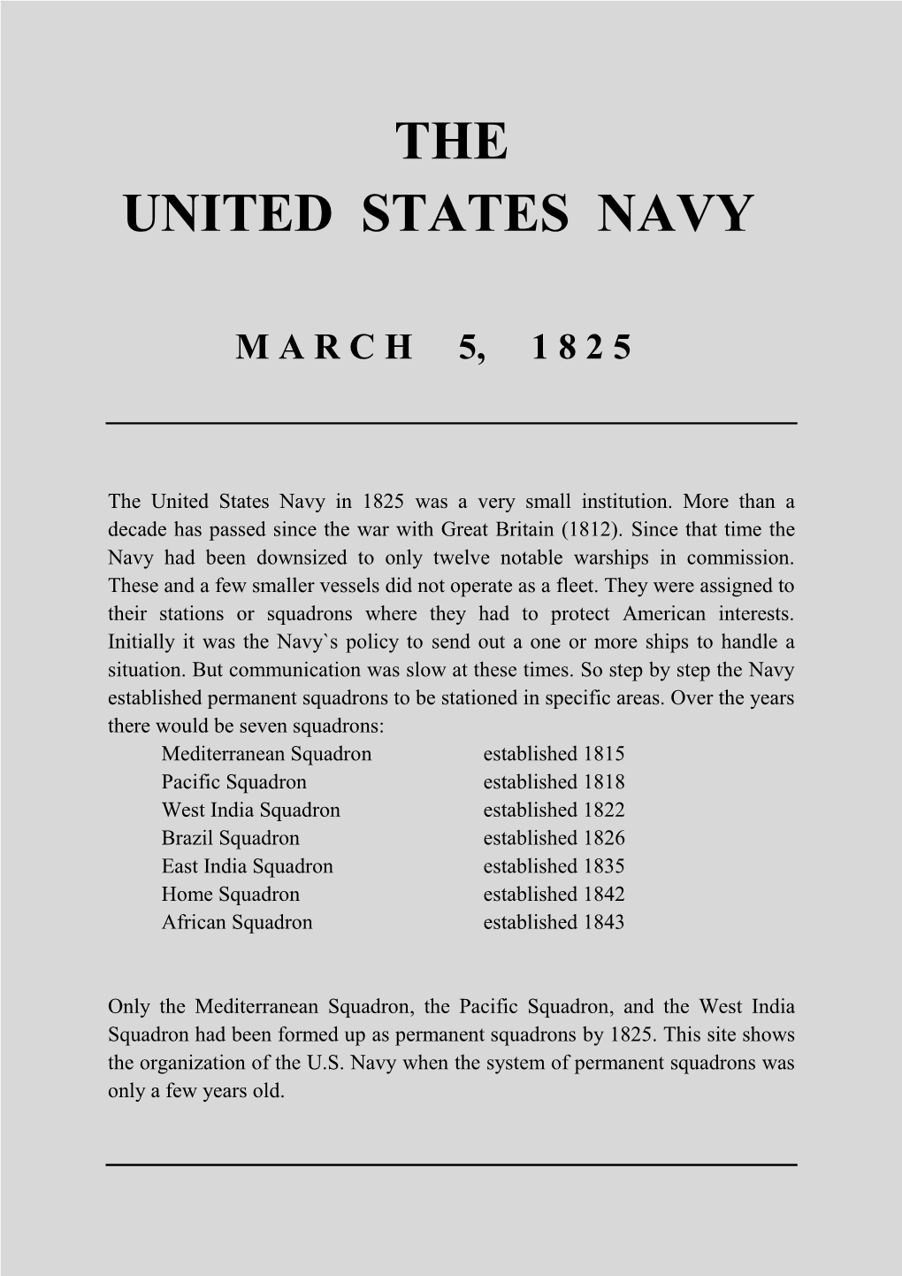 The United States Navy