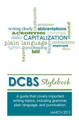 DCBS Stylebook from Communications, 503-947-7868