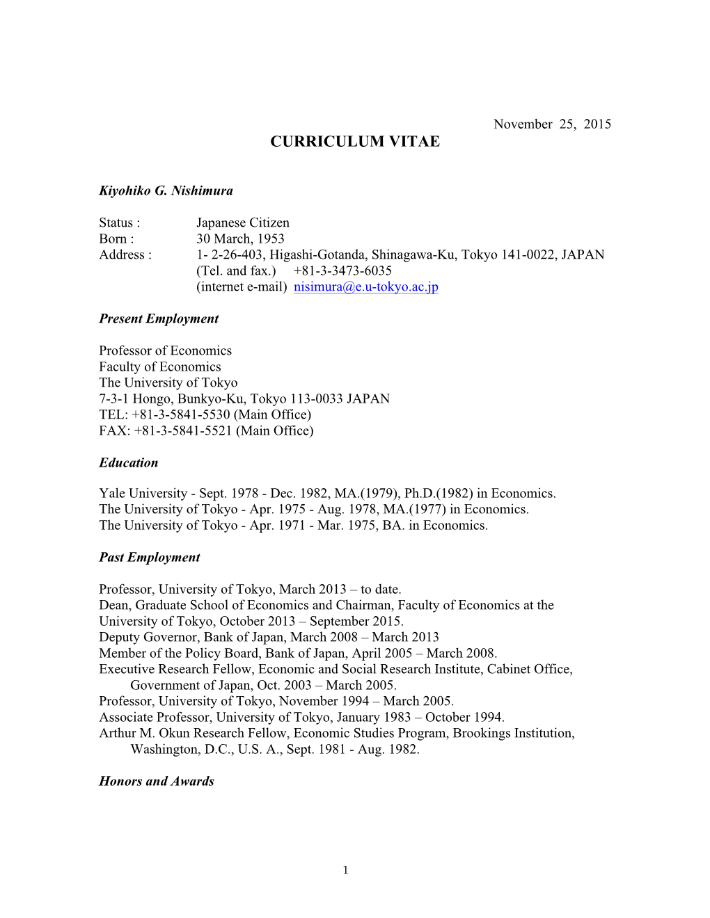 Curriculum Vitae