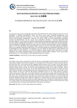 Han Hanedanliğinin Savaşçi Imparatoru: Han Wu Di 汉武帝