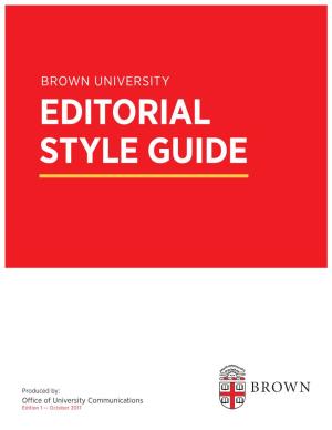 Brown University Editorial Style Guide