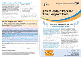 Carers Update from the Carer Support Team