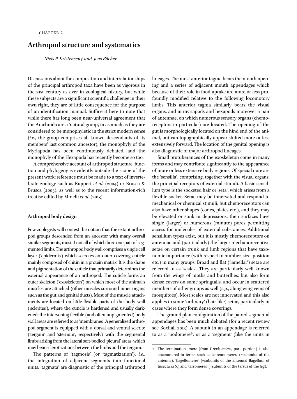 Arthropod Structure and Systematics