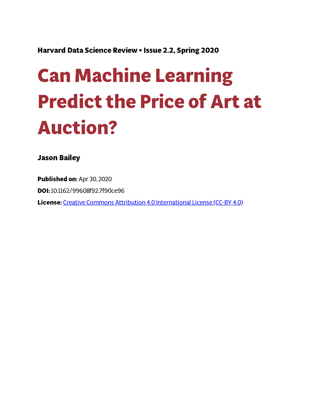 Can Machine Learning Predict the Price of Art at Auction?