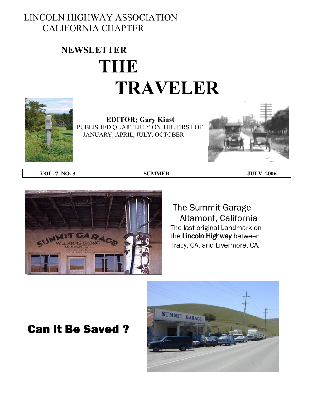 Lincoln Highway Association California Chapter Newsletter