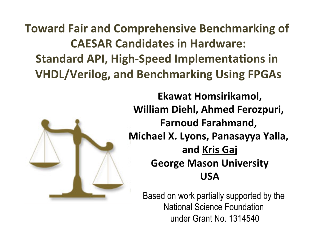 Standard API, High-Speed Implementa Ons in VHDL