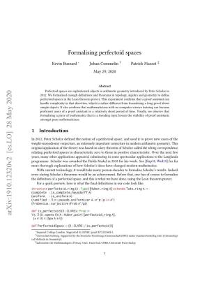 Formalising Perfectoid Spaces