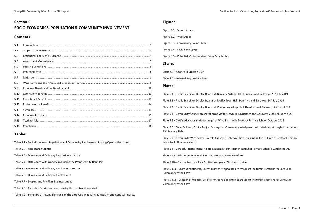 Section 5 SOCIO-ECONOMICS, POPULATION & COMMUNITY