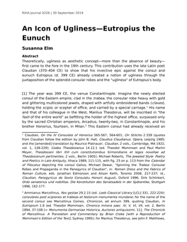 An Icon of Ugliness—Eutropius the Eunuch
