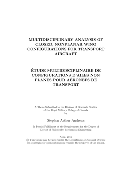 Multidisciplinary Analysis of Closed, Nonplanar Wing Configurations for Transport Aircraft
